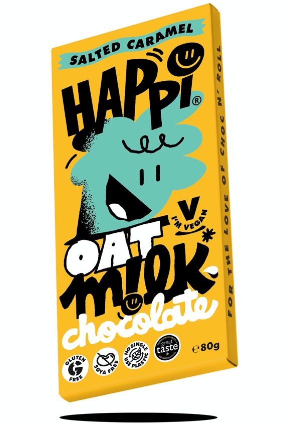 Salted Caramel Happi Vegan Oat M!lk Chocolate Bar - 80g