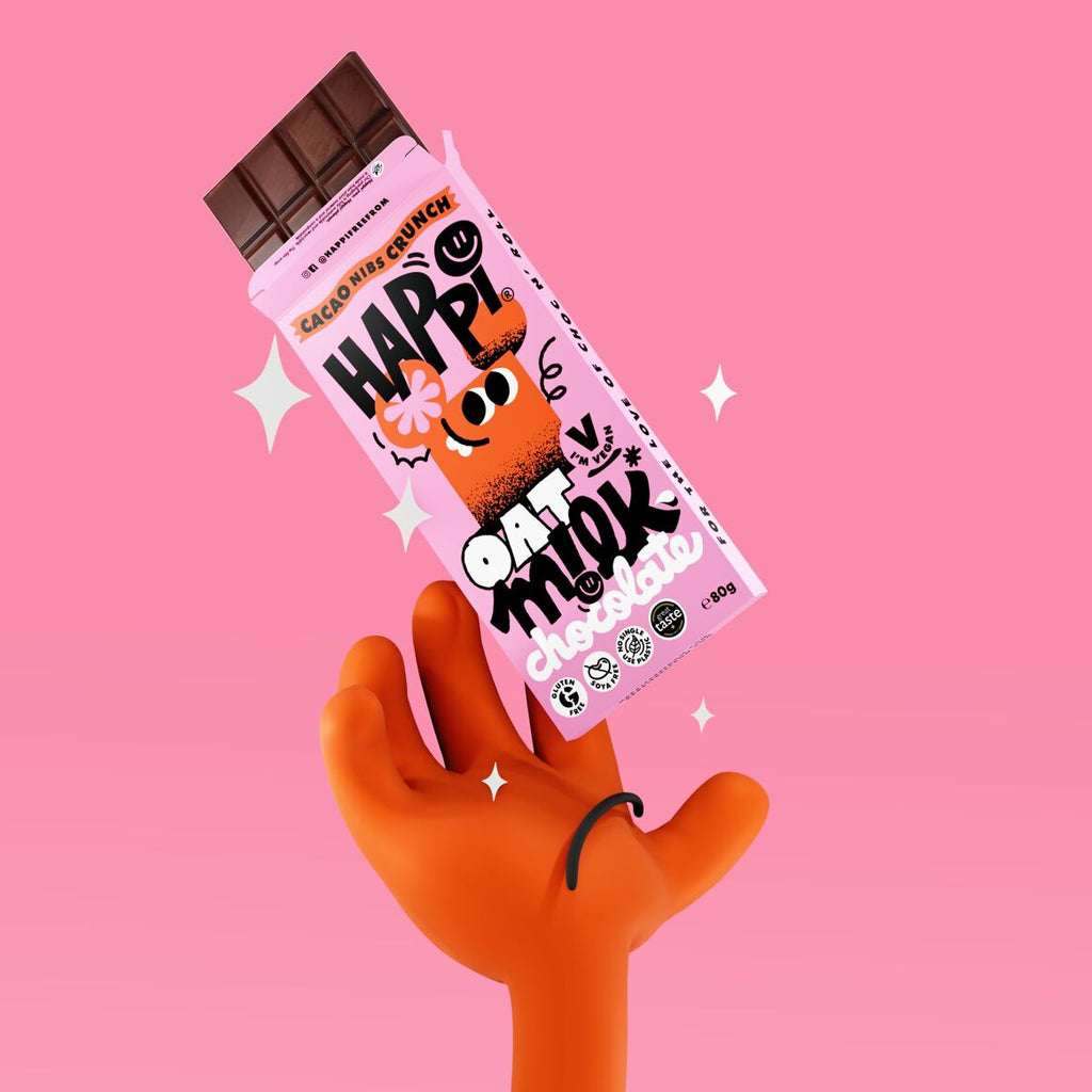 Cacao Nibs Crunch Happi Vegan Oat M!lk Chocolate Bar - 80g