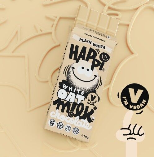 White Happi Vegan Oat M!lk Chocolate Bar - 80g